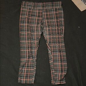 Plaid Leggings - Black and Red